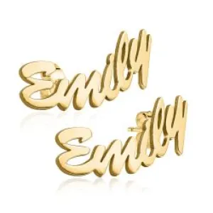 Pair Of Script Name Earrings Jewelry