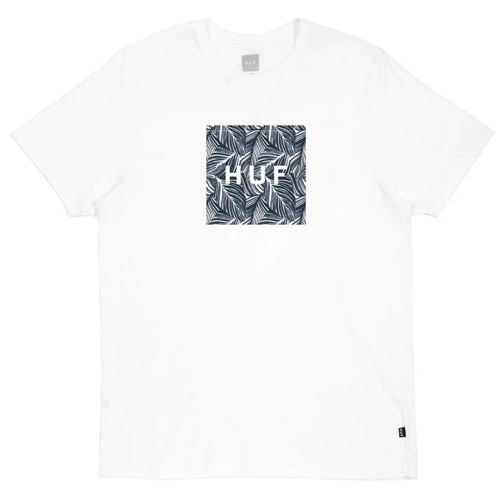 Palm Leaf Box Logo T-Shirt White