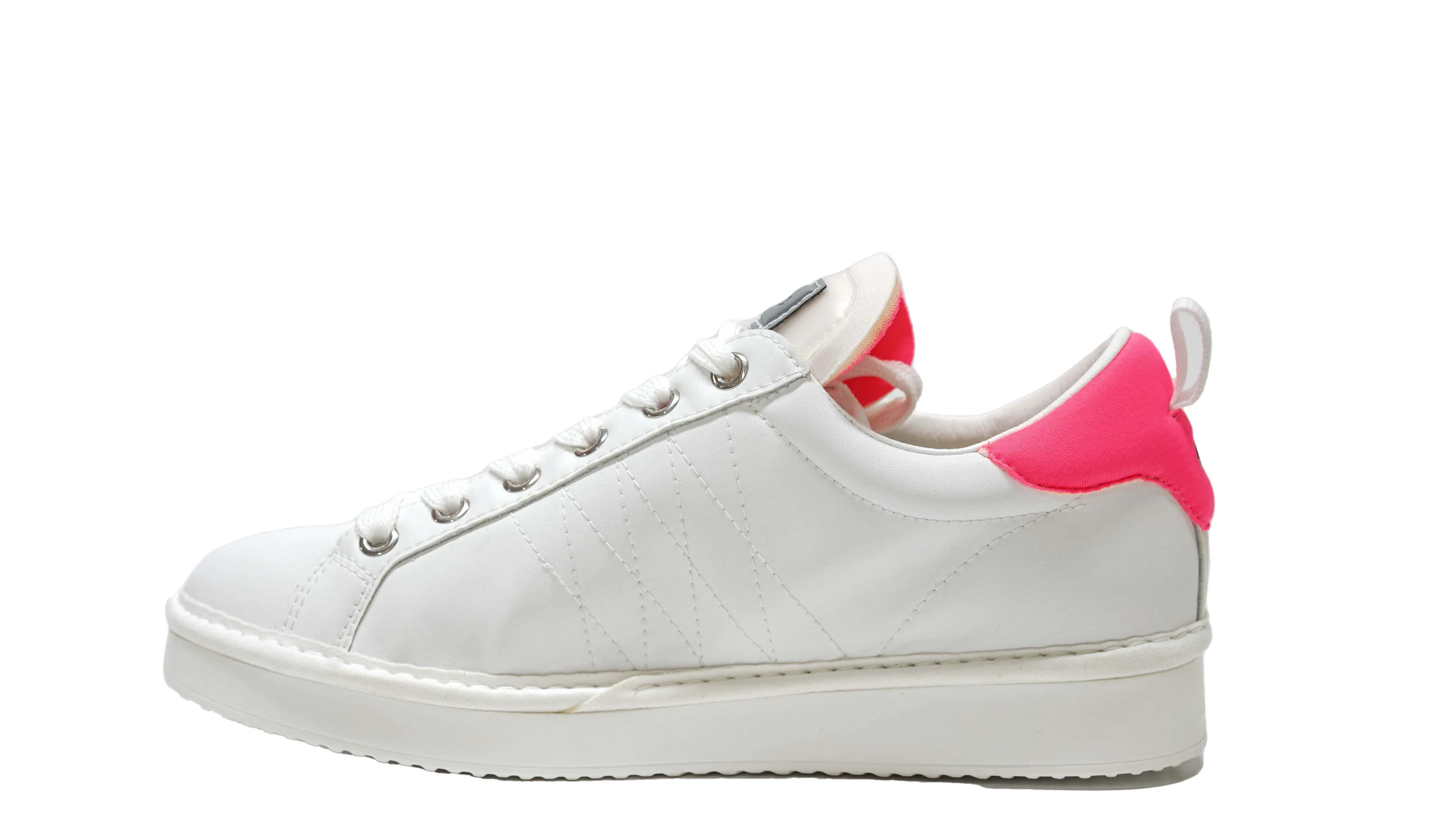 Panchic Women’s White & Fuchsia Leather Sneaker W2200