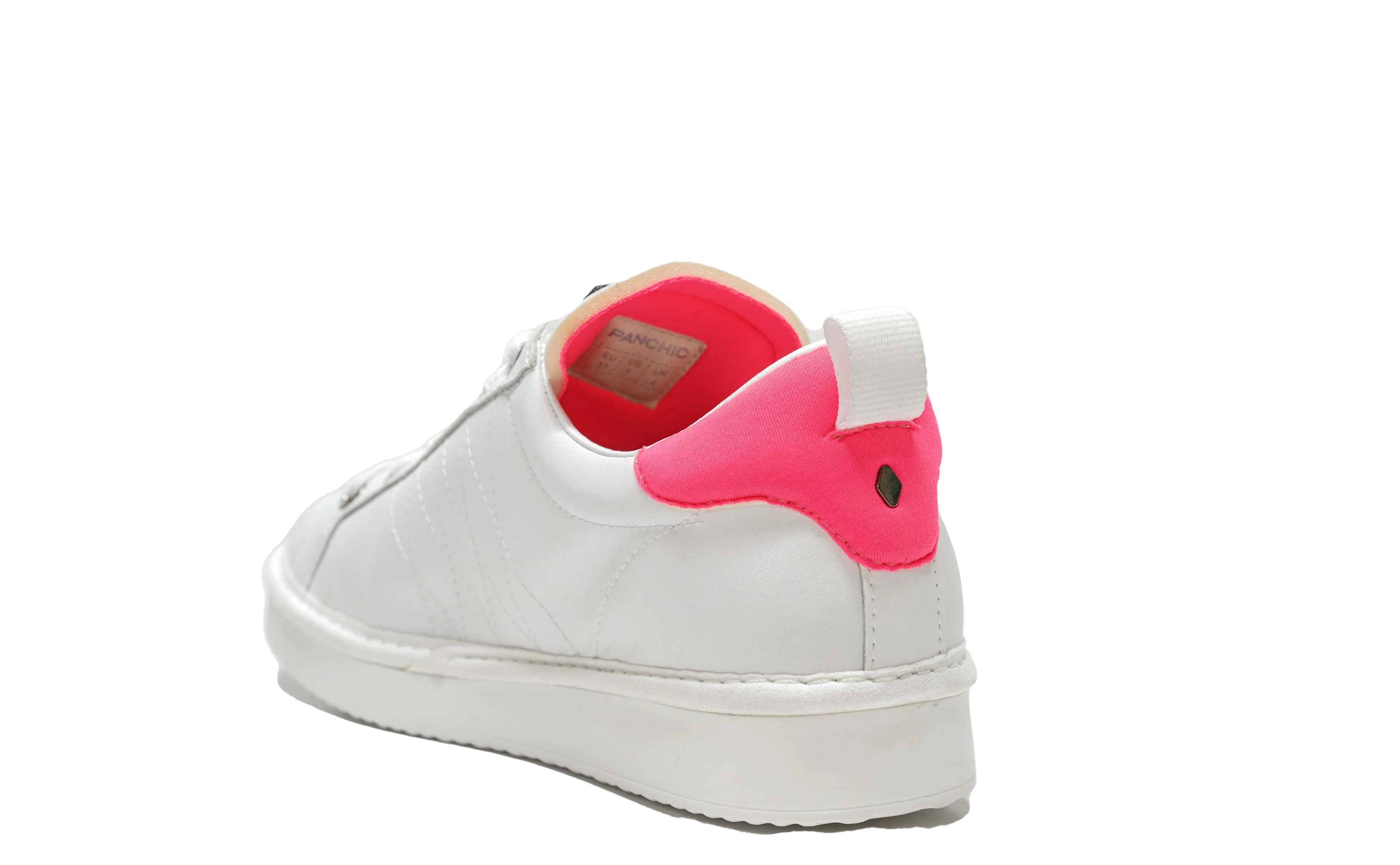 Panchic Women’s White & Fuchsia Leather Sneaker W2200