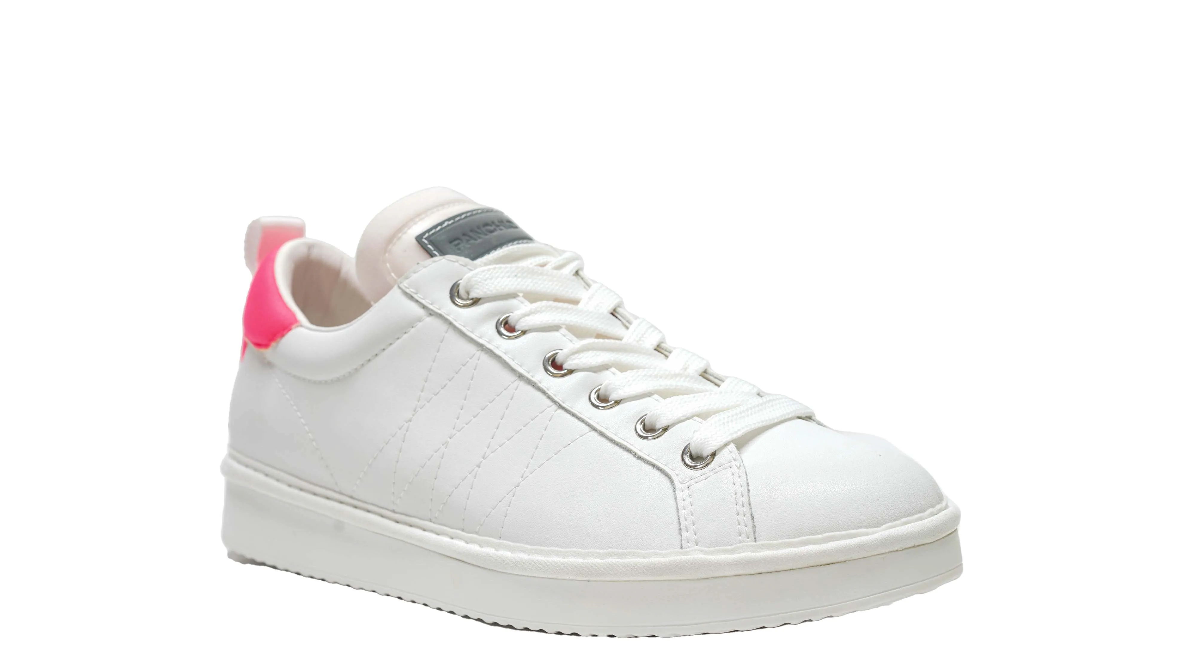 Panchic Women’s White & Fuchsia Leather Sneaker W2200
