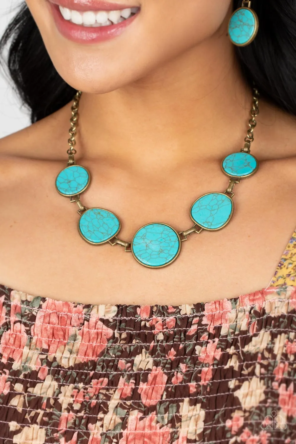 Paparazzi Santa Fe Flats Necklace Brass & Flat Out Frontier Bracelet Brass