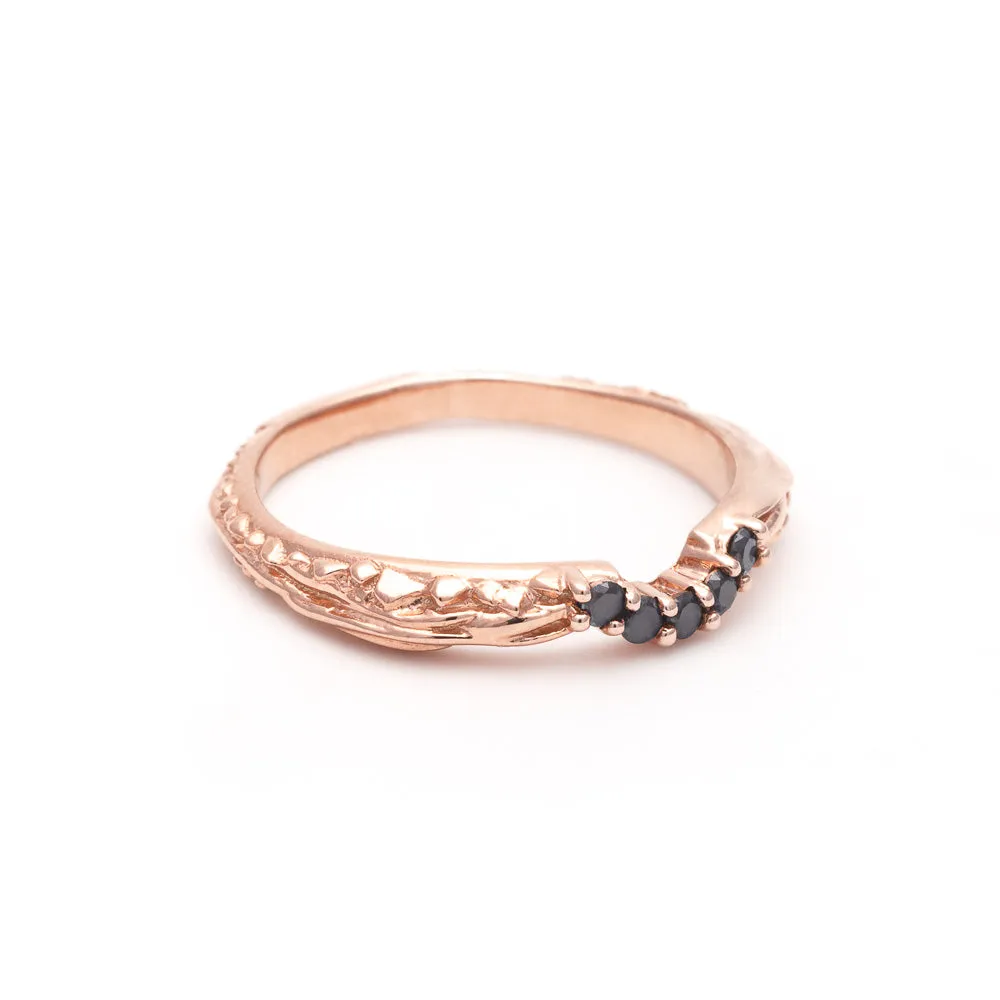 PAVE MATRIX CONTOUR BAND | 14K GOLD & BLACK DIAMOND