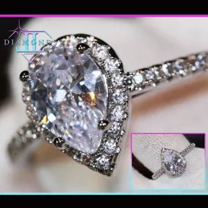 Pear Cut Diamond Ring | Teardrop Ring | Womens Diamond Wedding Ring