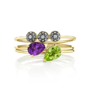 Pear Tres Stacking Ring Set