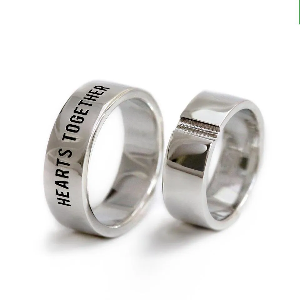 Personalized heart engraved bands