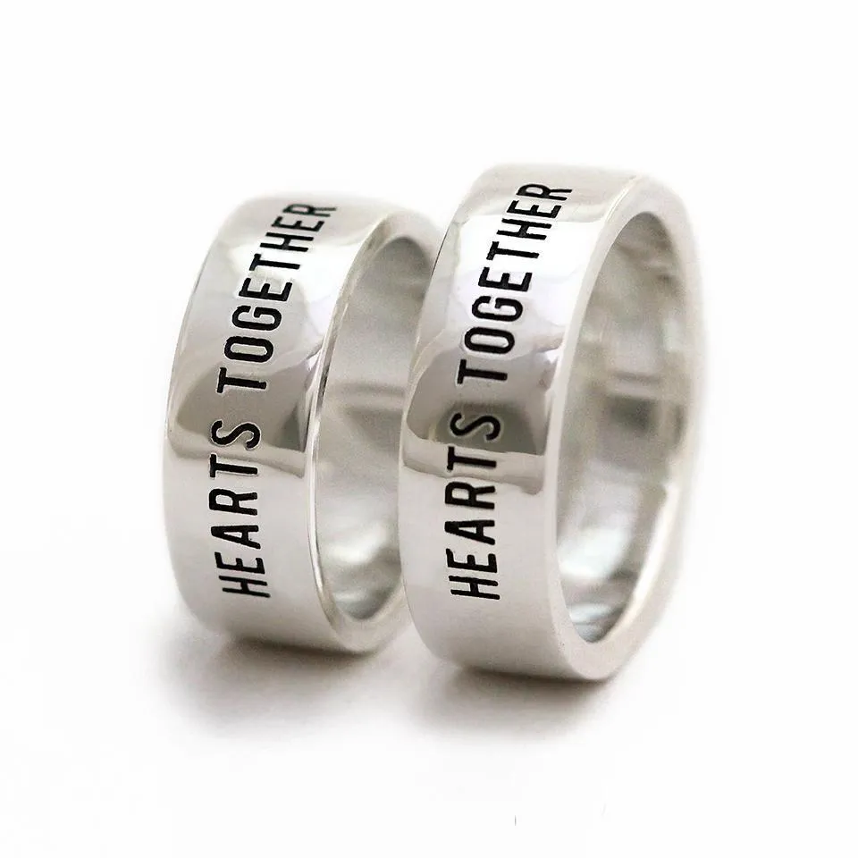 Personalized heart engraved bands