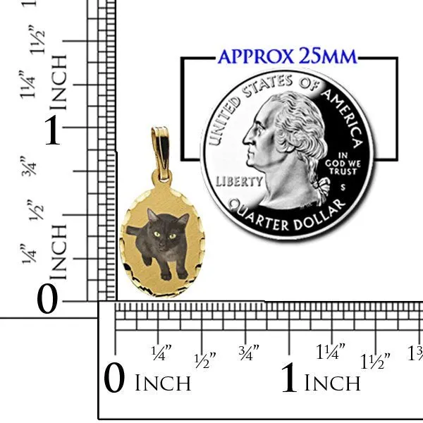 Petite Oval w/ Diamond Cut Edge Photo Pendant Jewelry