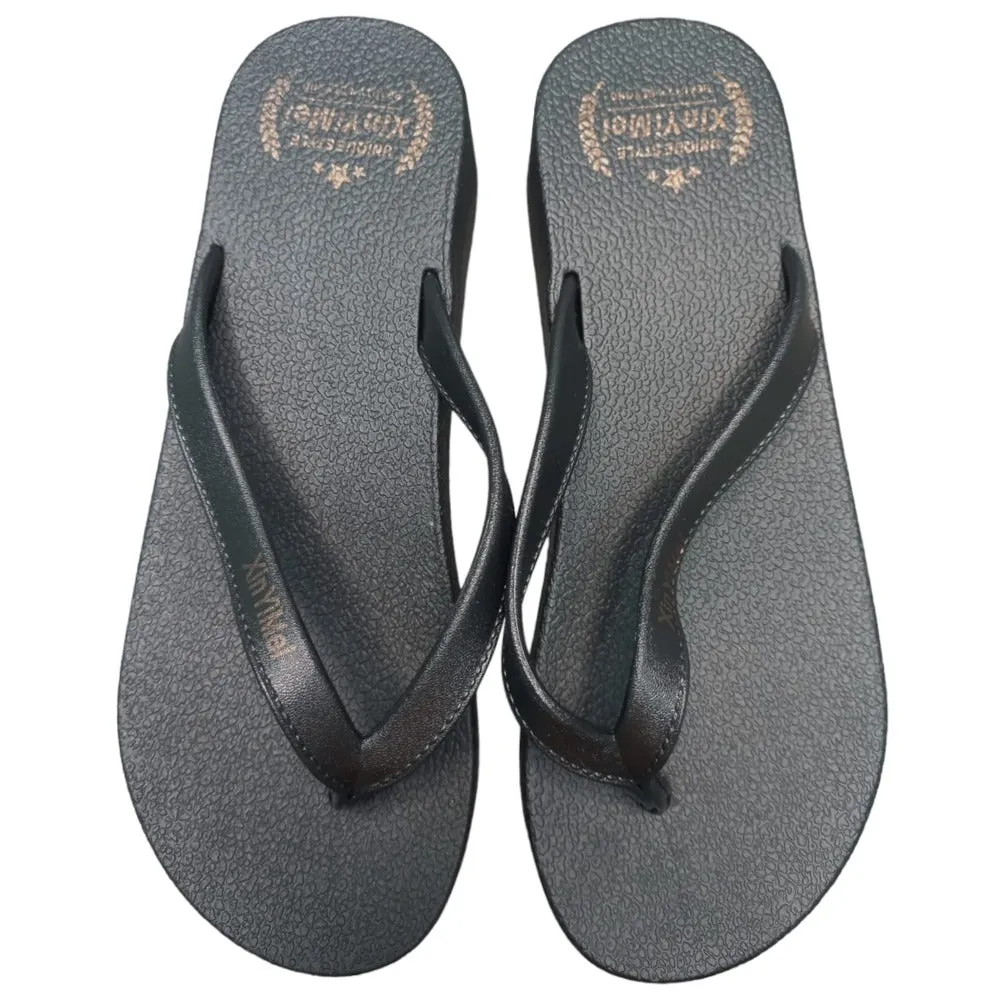 Pink And Black Beach Slippers