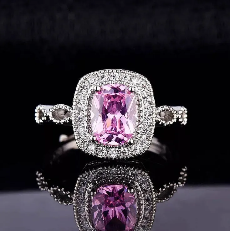 Pink Diamond Engagement Rings | Pink Diamond Ring | Womens Pink Diamond Ring | Infinity Ring | Womens Engagement Ring | Halo Ring | Rings