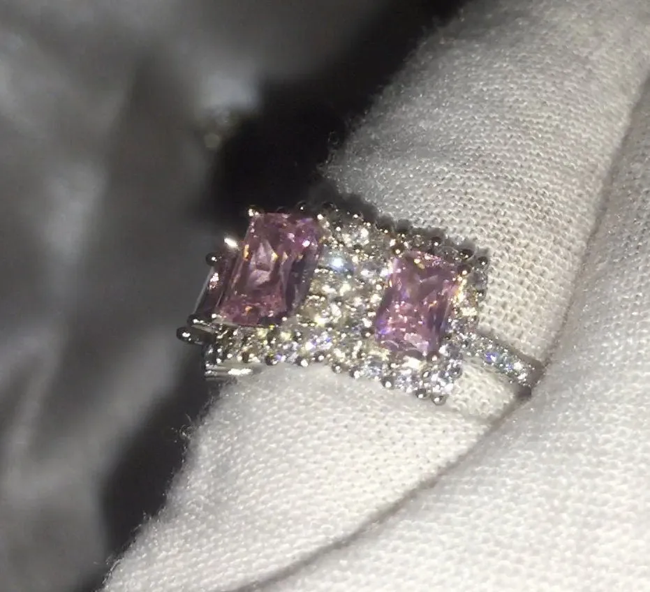 Pink Diamond Engagement Rings | Pink Diamond Ring | Womens Pink Diamond Ring | Promise Ring | Womens Engagement Ring | Halo Ring | Rings
