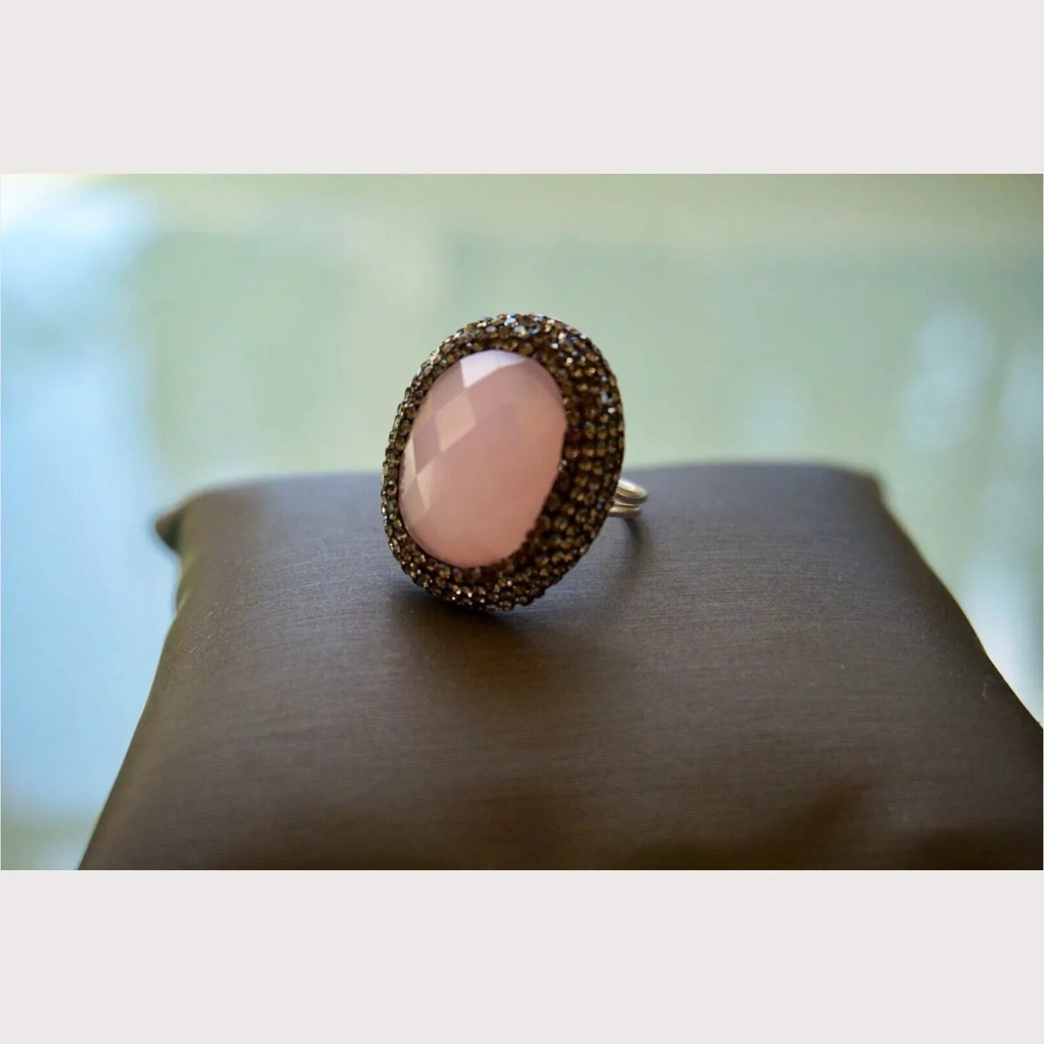 Pink Quartz Gemstone Ring