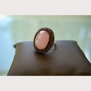 Pink Quartz Gemstone Ring