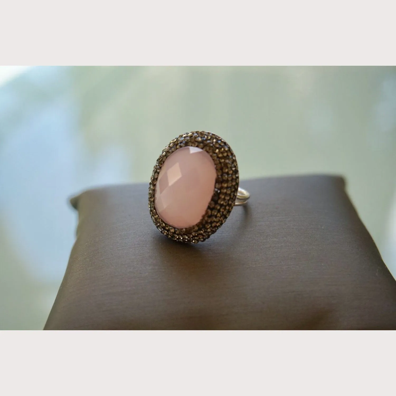 Pink Quartz Gemstone Ring