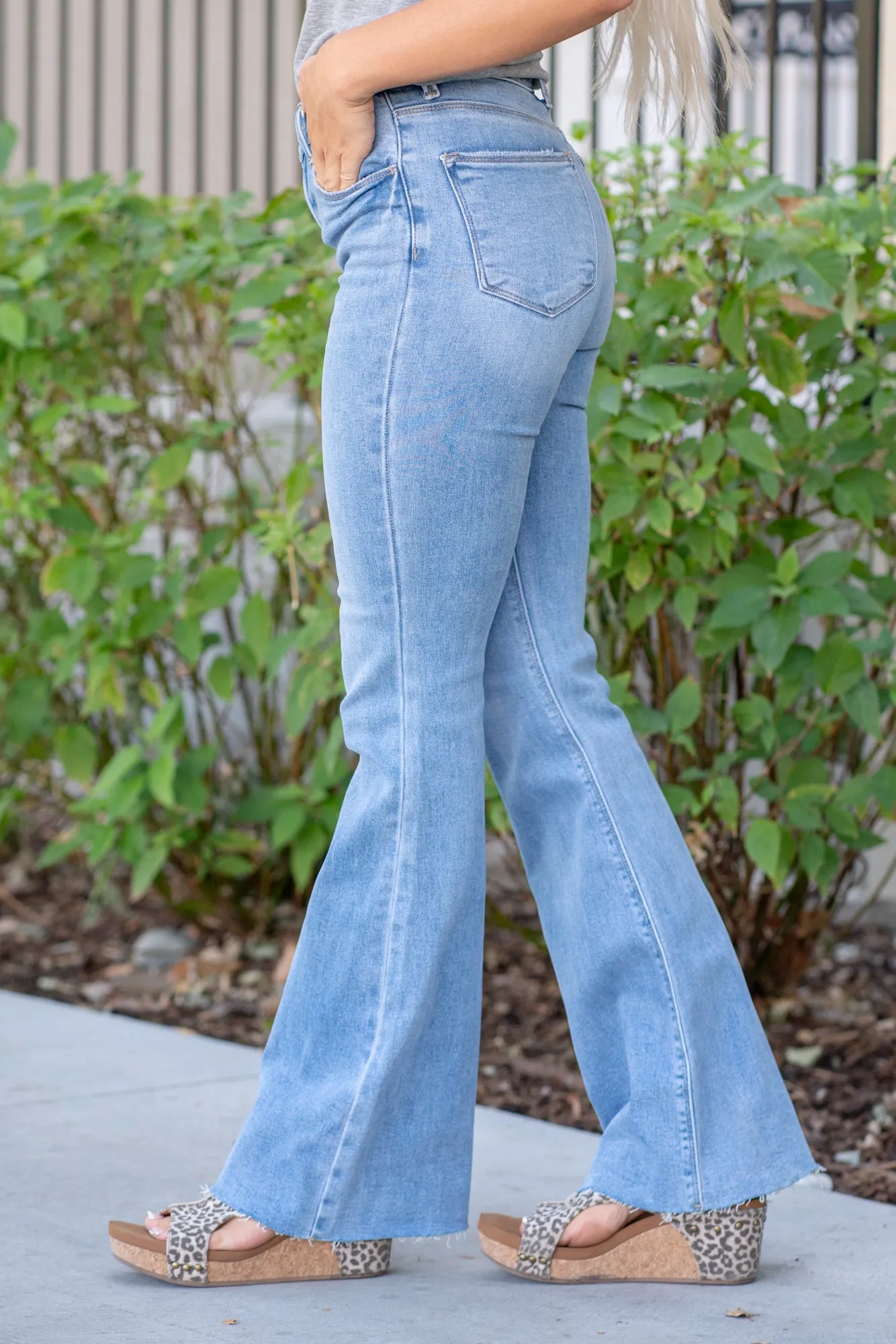 Plus Size Chloe High Rise Fray Hem Boot Cut