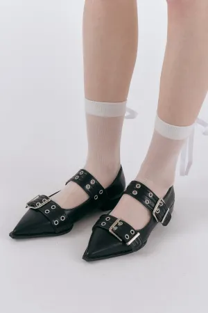 Pointy Belted Flats