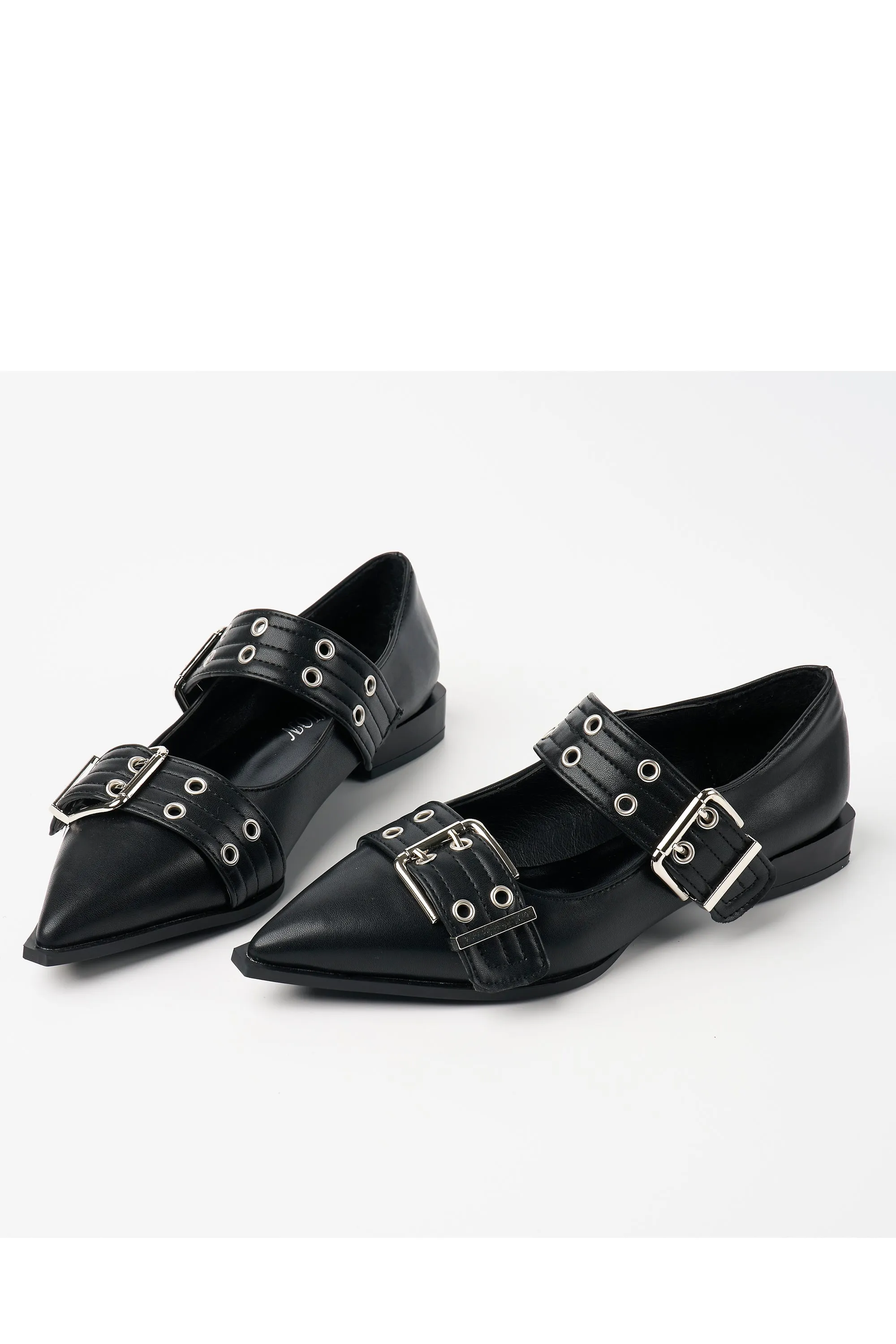 Pointy Belted Flats