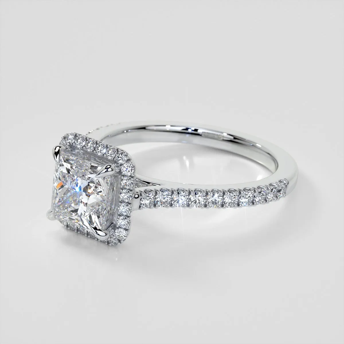 Princess Cut Halo Engagement Ring