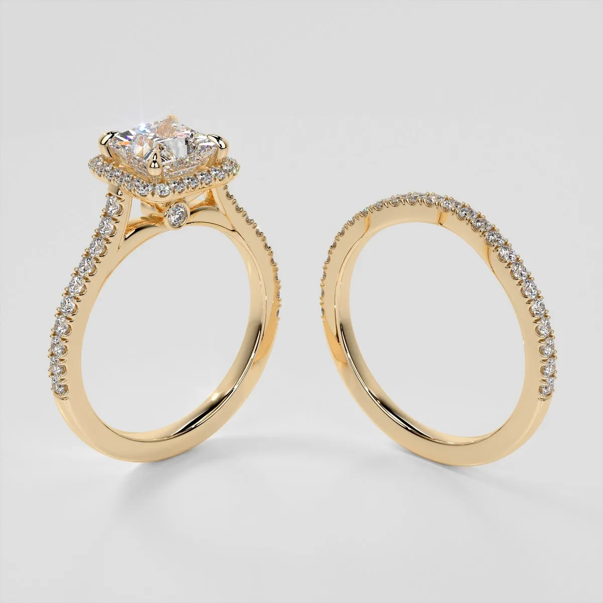 Princess Cut Halo Engagement Ring