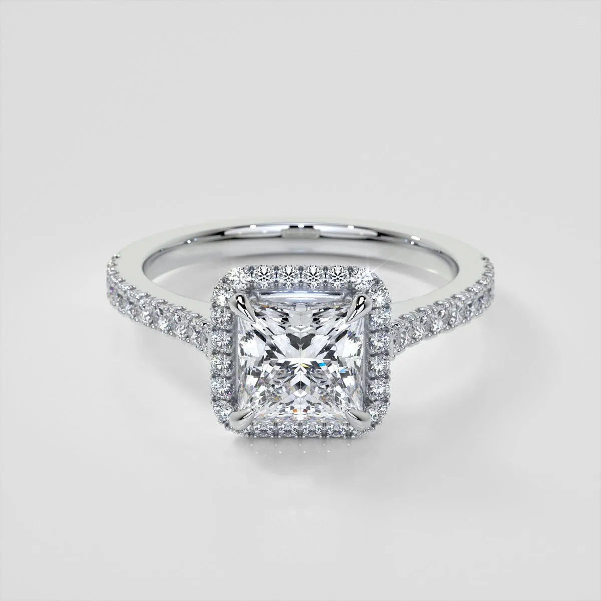 Princess Cut Halo Engagement Ring