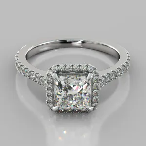 Princess Cut Halo Engagement Ring
