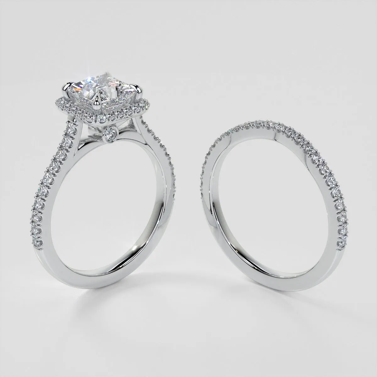 Princess Cut Halo Engagement Ring