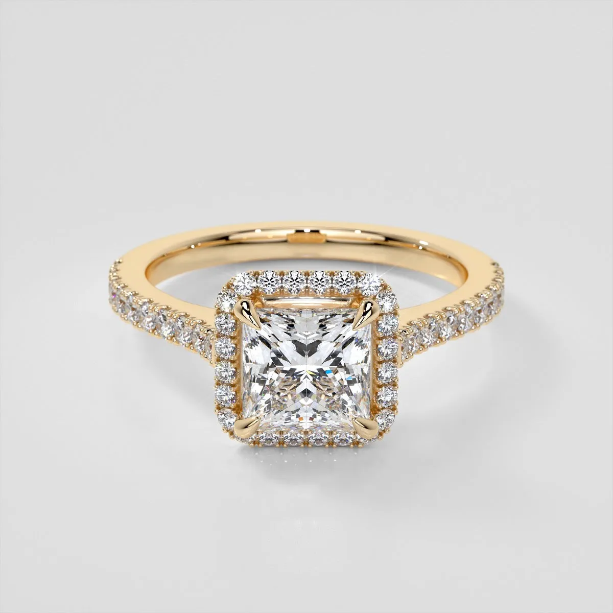 Princess Cut Halo Engagement Ring