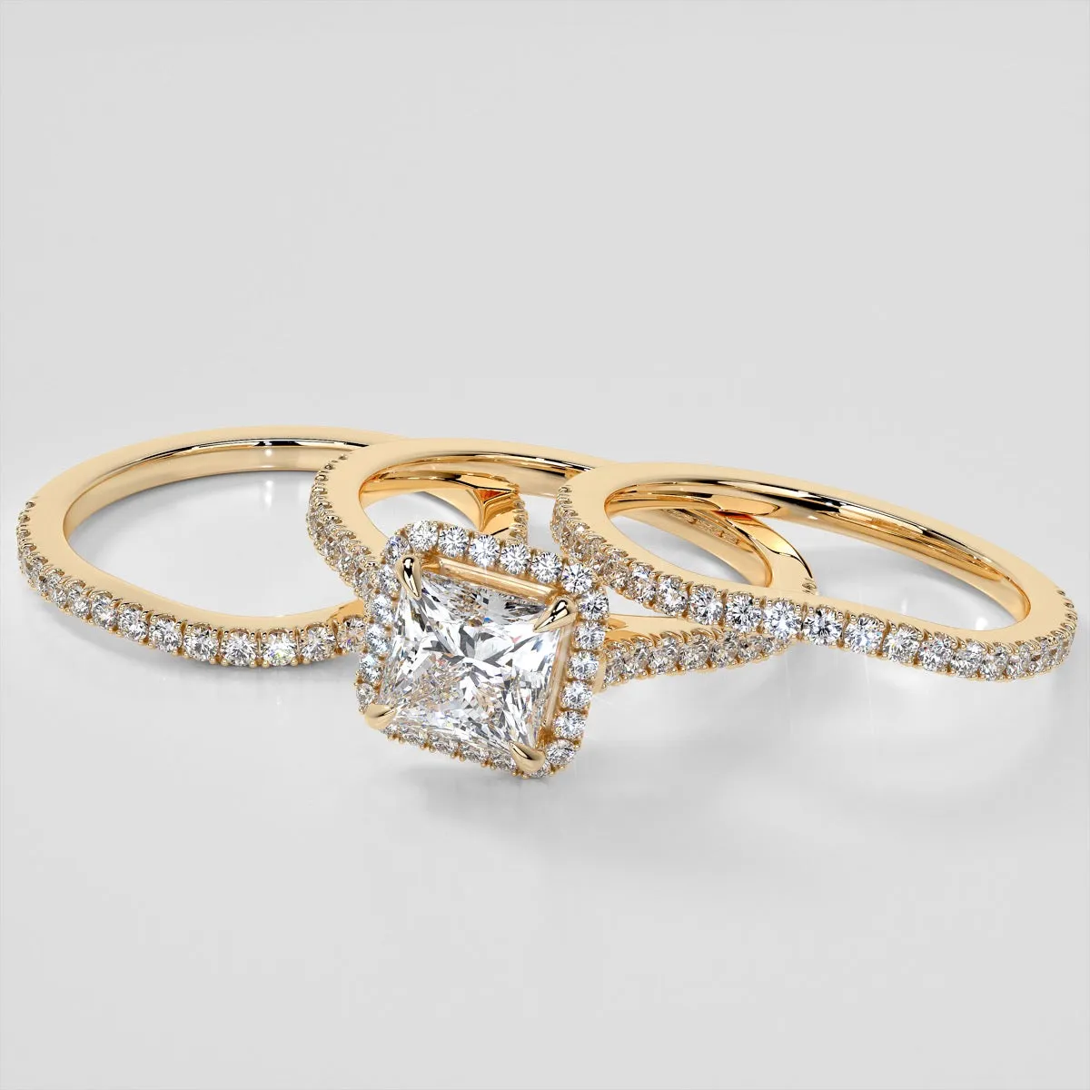 Princess Cut Halo Engagement Ring