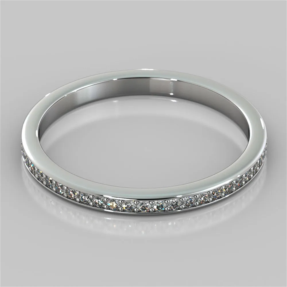 Princess Cut Pavé Style Halo Wedding Set With 2 Matching Bands