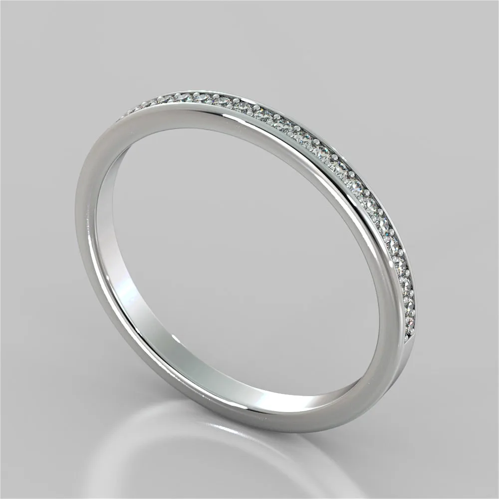 Princess Cut Pavé Style Halo Wedding Set With 2 Matching Bands