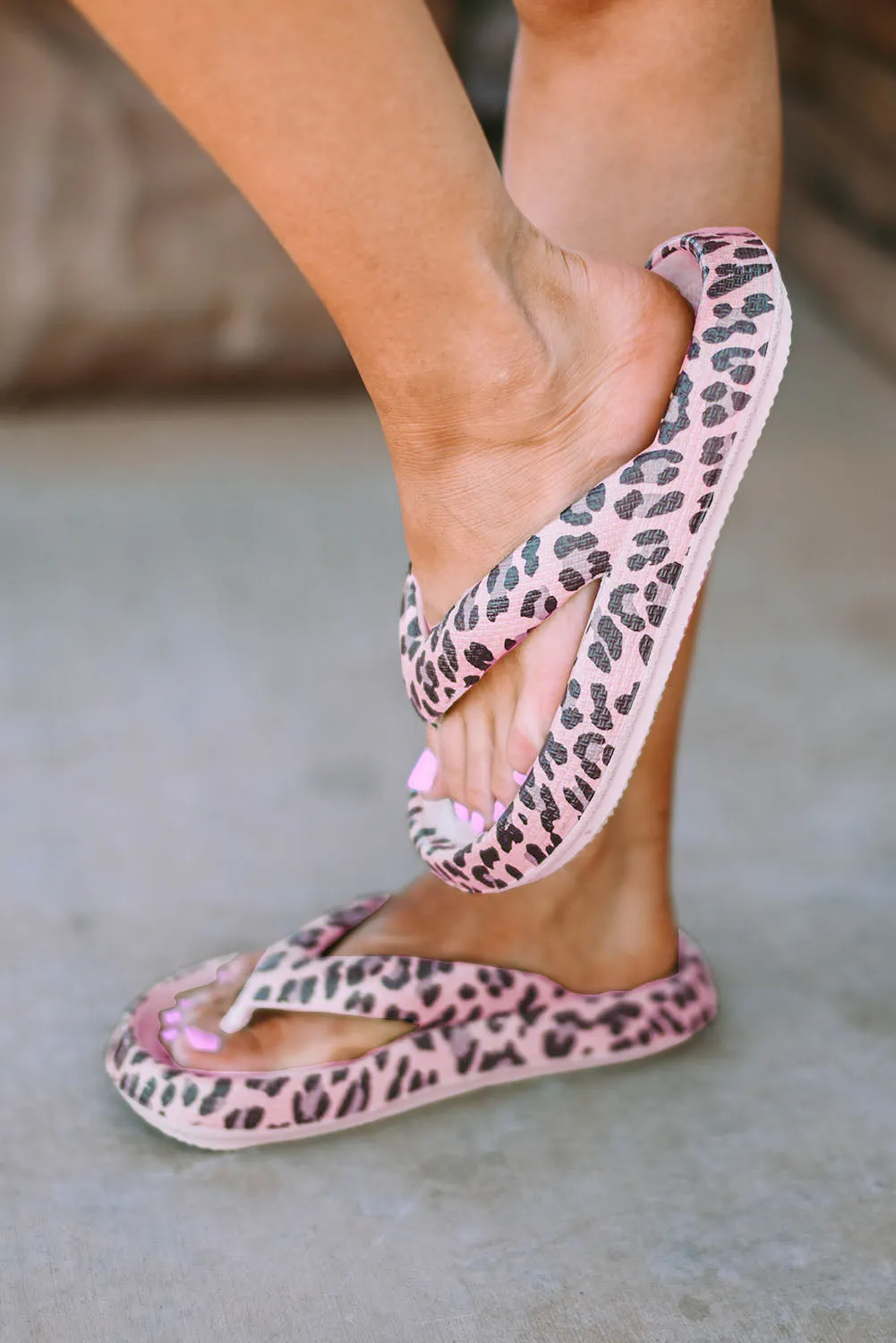 Print Thick Sole Flip Flops