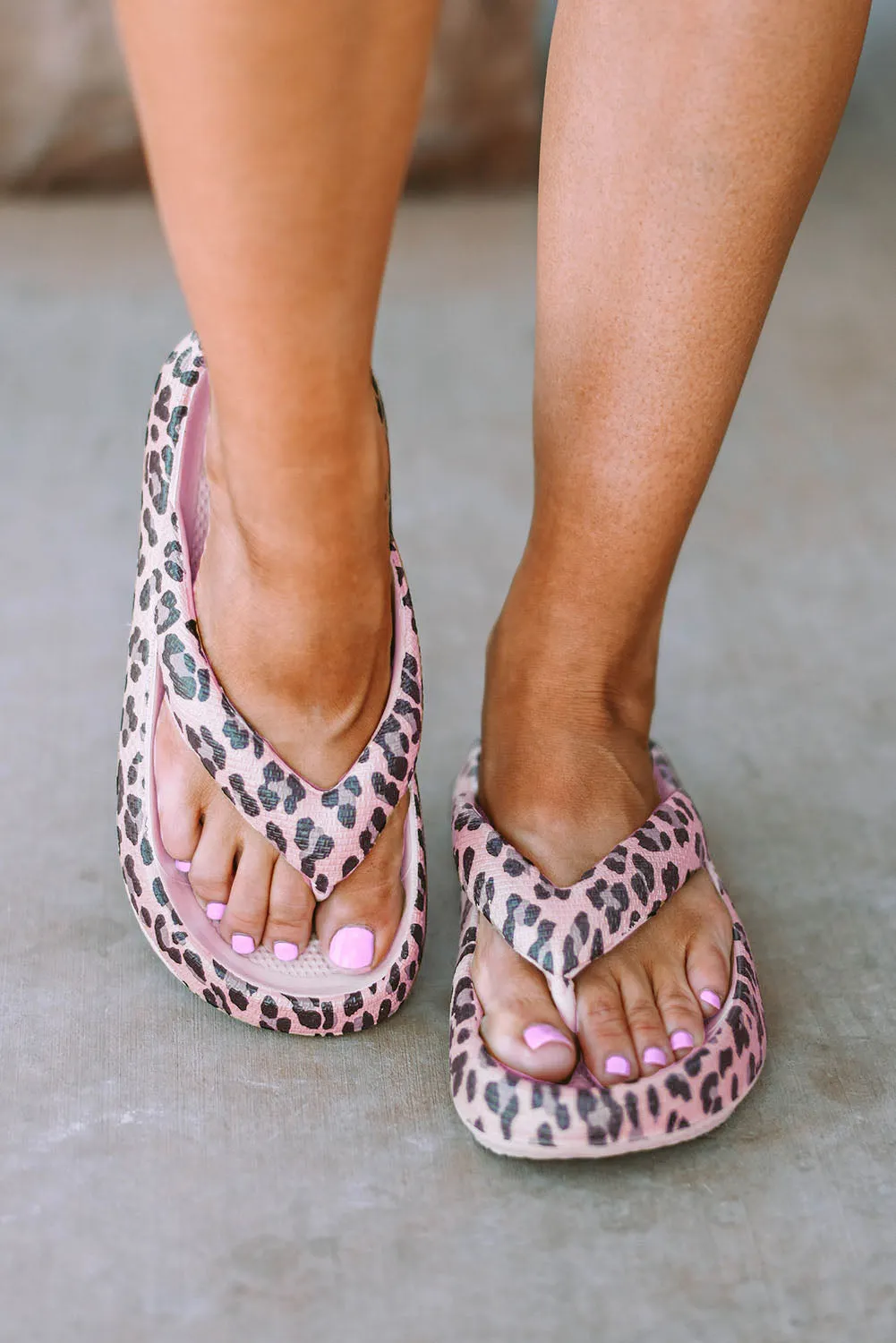 Print Thick Sole Flip Flops