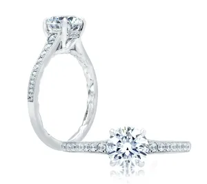 Quilted Round Engagement Ring