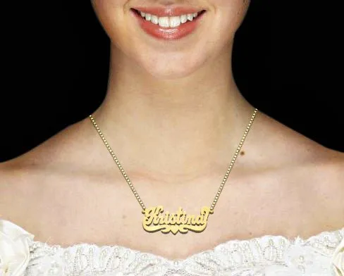 "Script" Style Horizontal Name Plate Jewelry