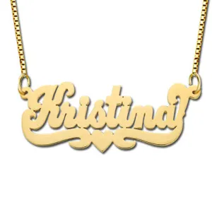 "Script" Style Horizontal Name Plate Jewelry