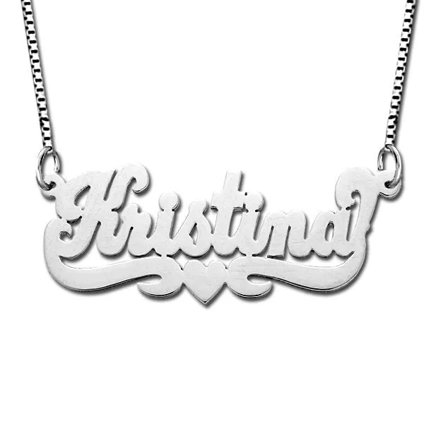 "Script" Style Horizontal Name Plate Jewelry