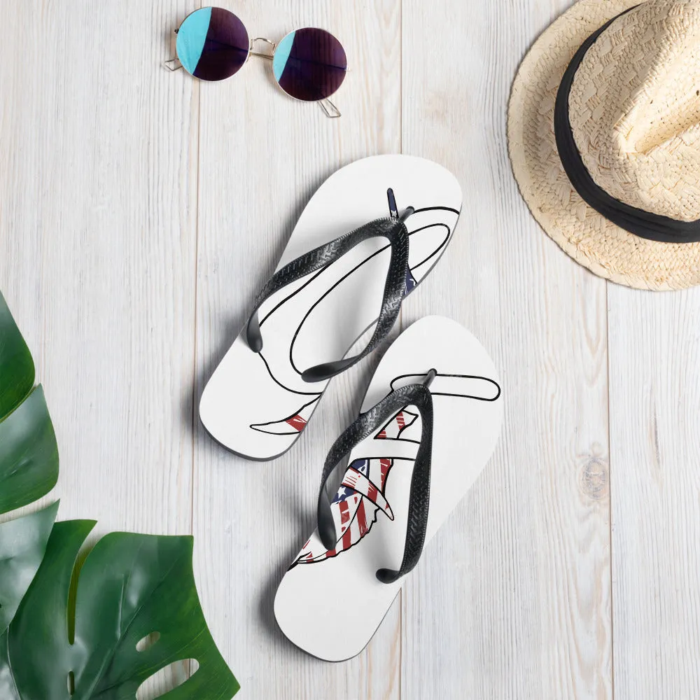 "The Conservative Fisherman" Signature Graphic Flip-Flops