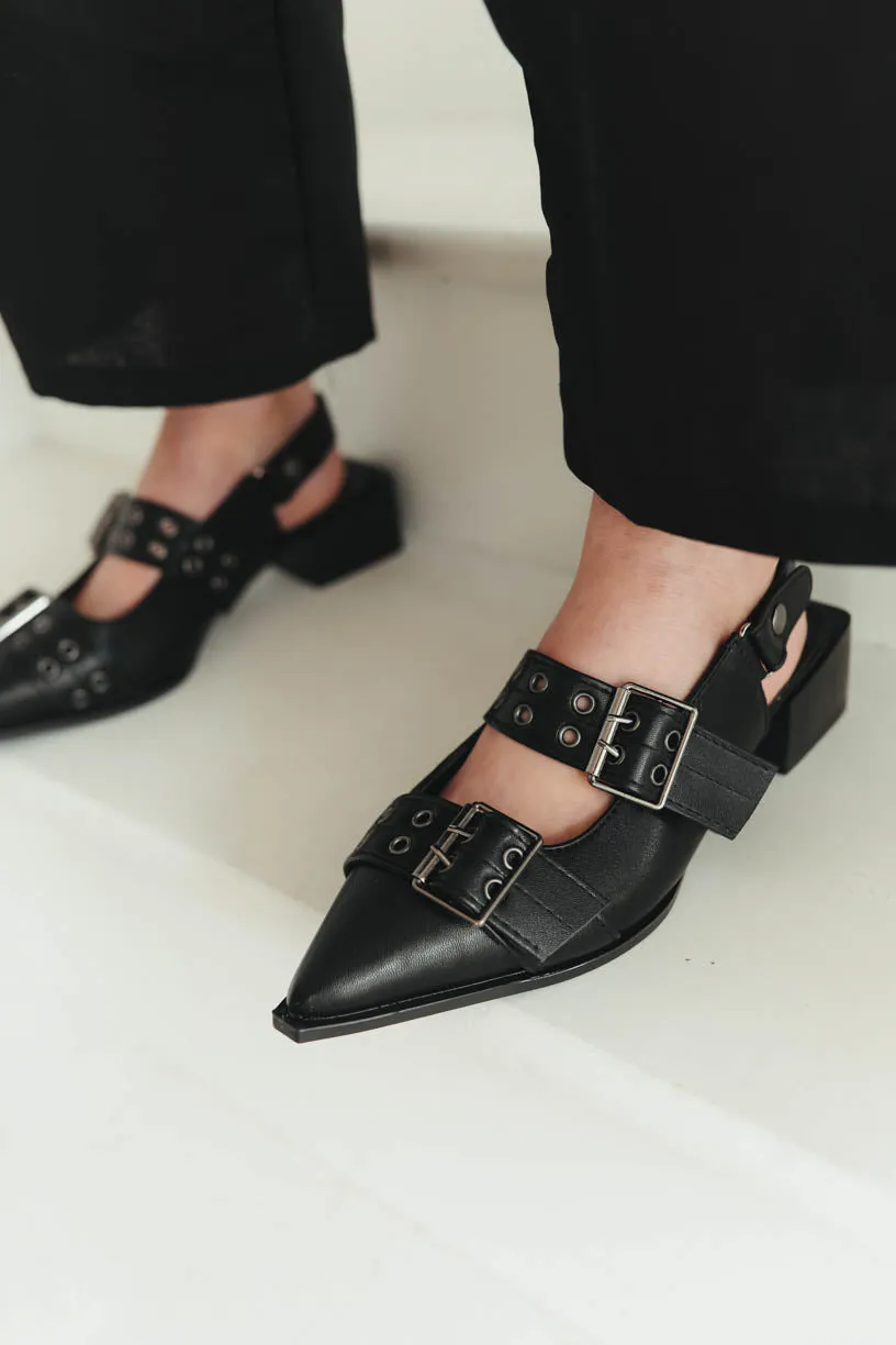 Rae By Alter Ego: Maeve Buckle Flat in Black