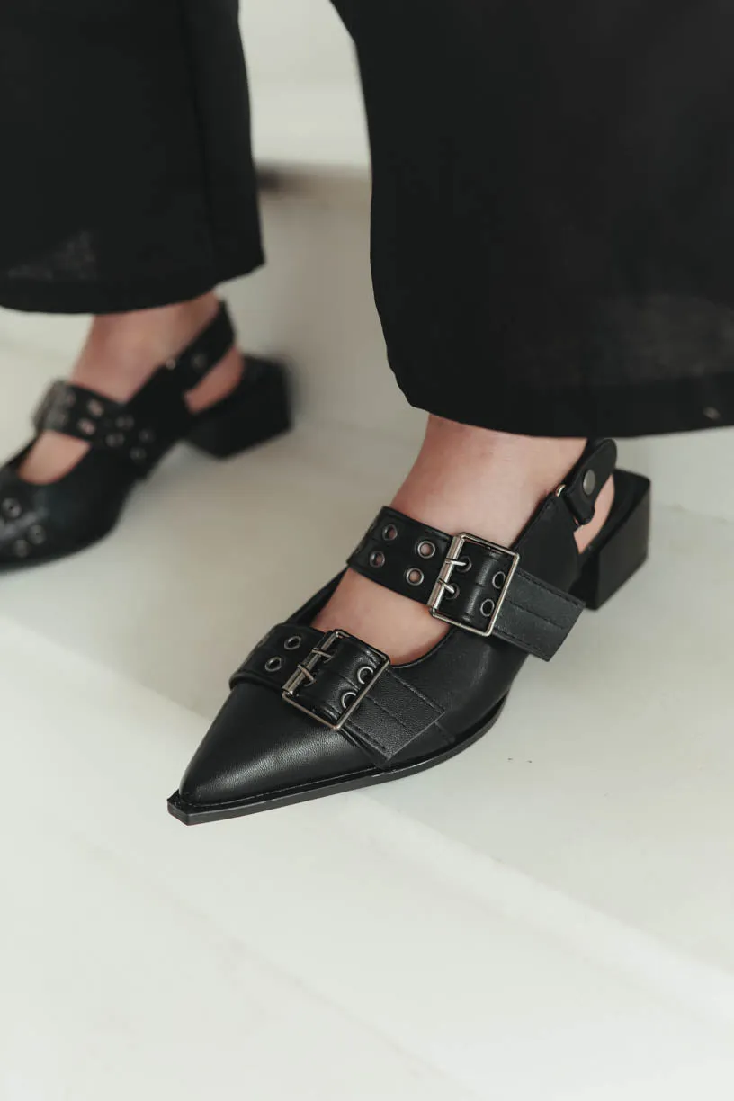 Rae By Alter Ego: Maeve Buckle Flat in Black