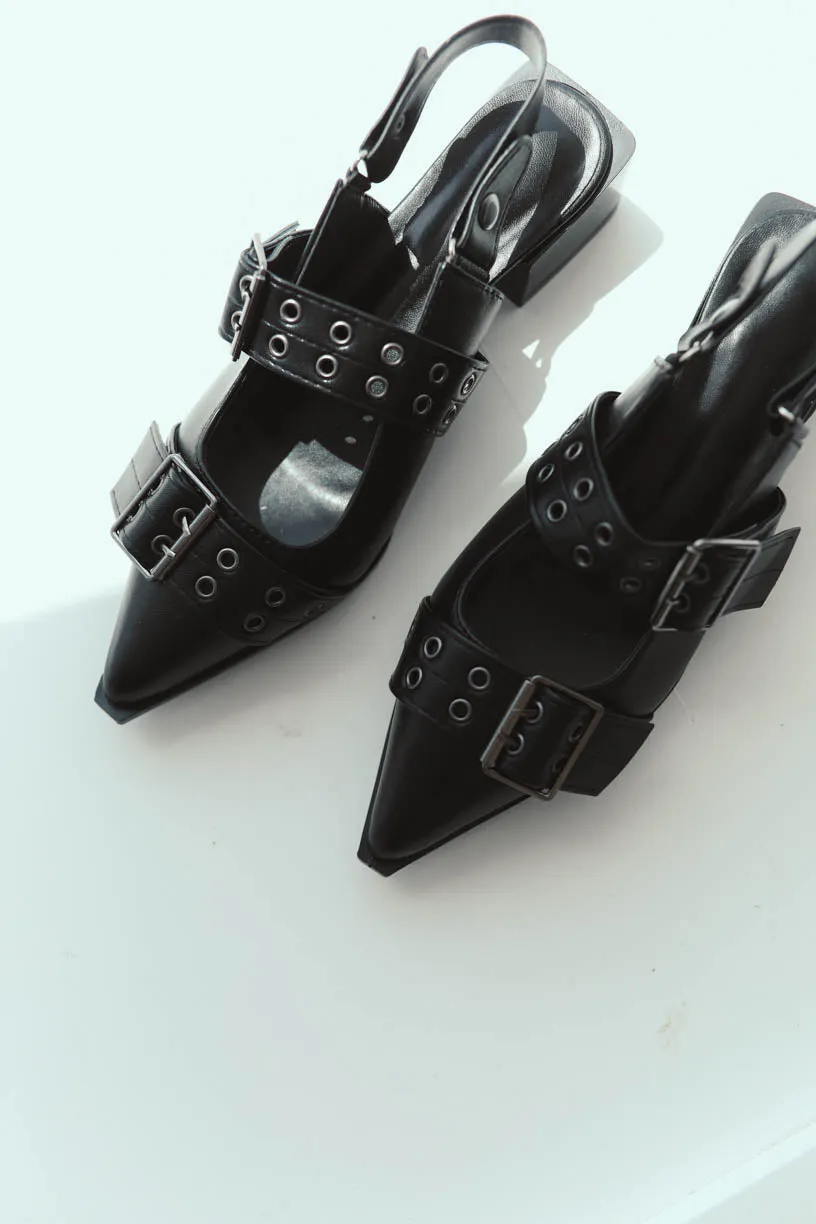 Rae By Alter Ego: Maeve Buckle Flat in Black