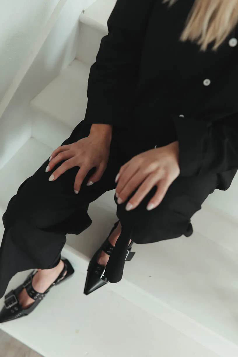 Rae By Alter Ego: Maeve Buckle Flat in Black