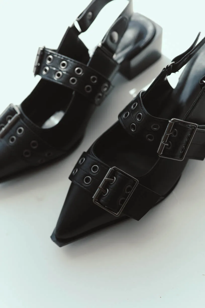 Rae By Alter Ego: Maeve Buckle Flat in Black