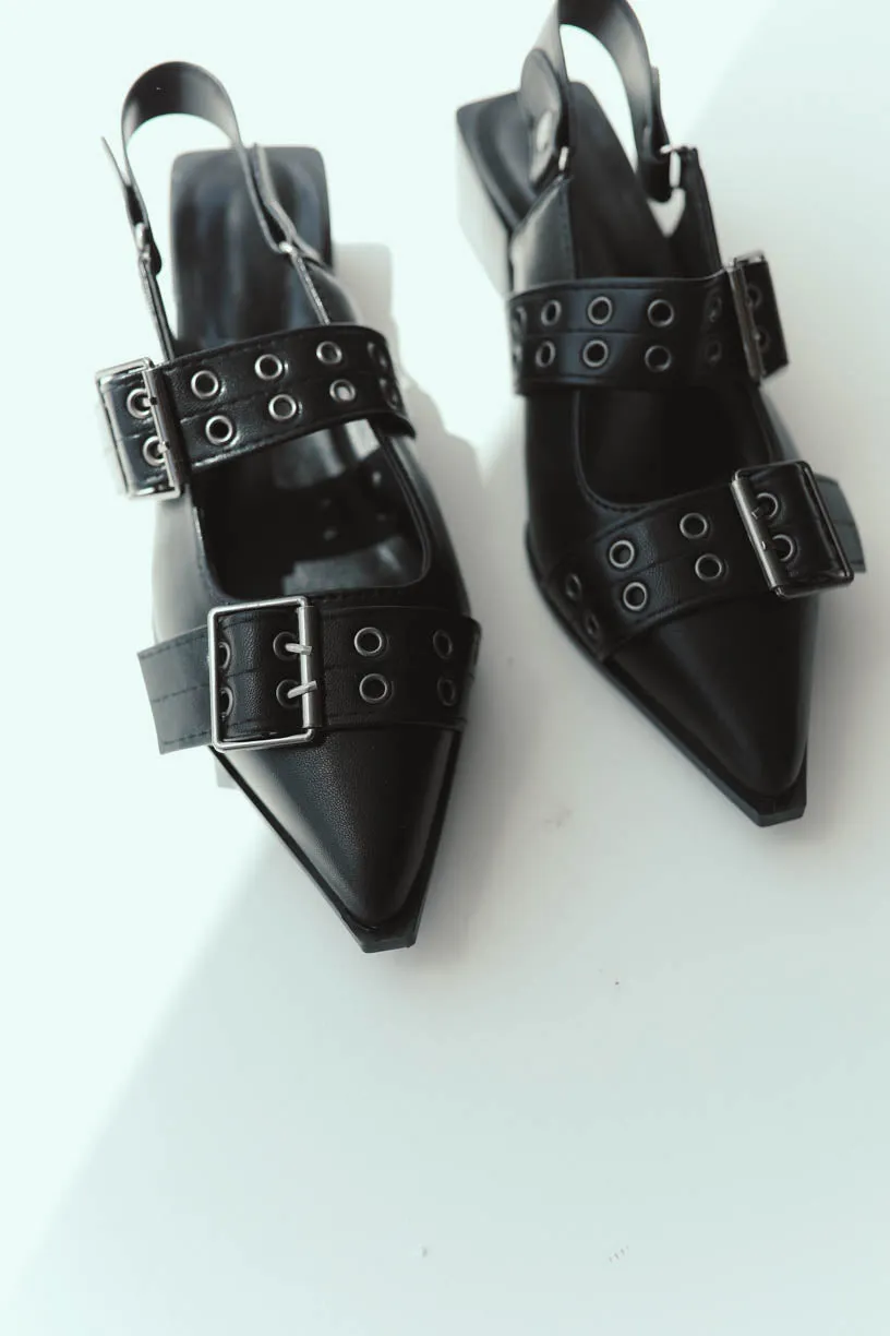 Rae By Alter Ego: Maeve Buckle Flat in Black