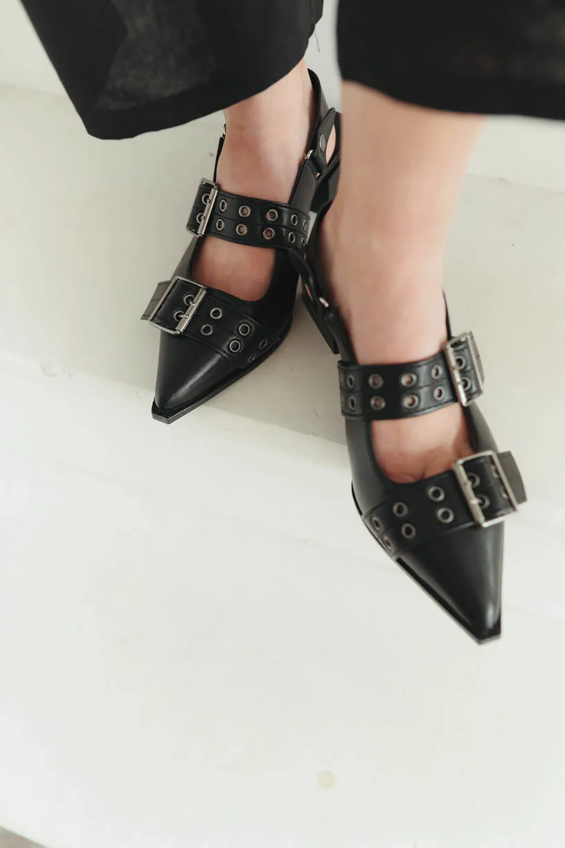 Rae By Alter Ego: Maeve Buckle Flat in Black