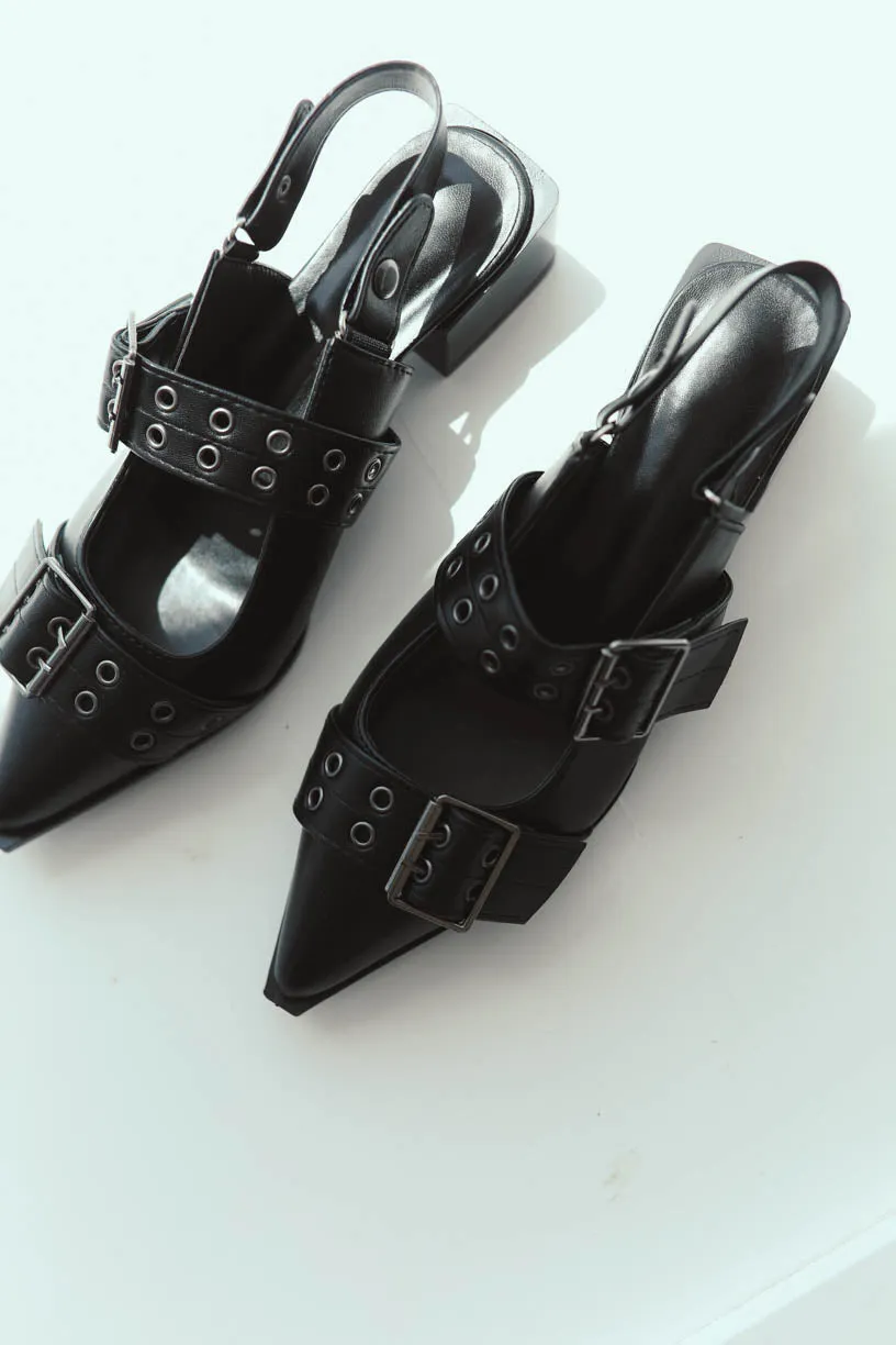 Rae By Alter Ego: Maeve Buckle Flat in Black