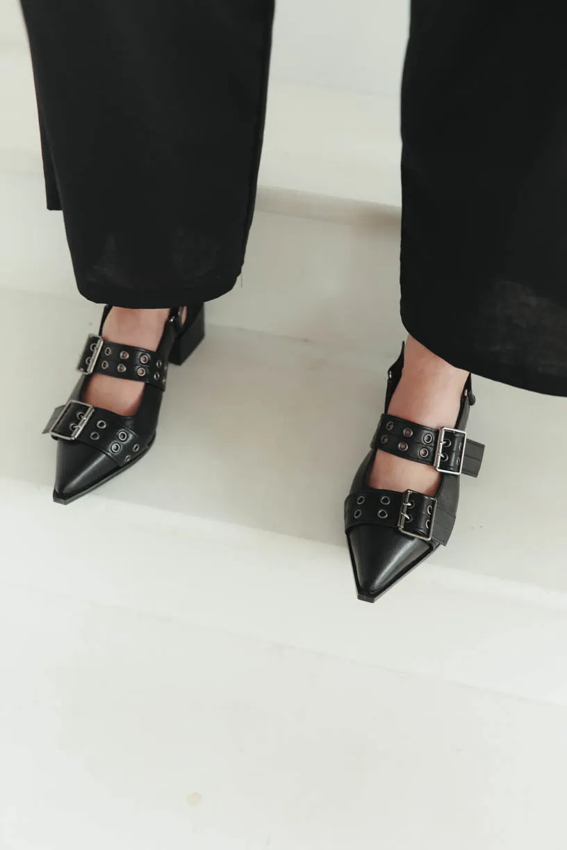 Rae By Alter Ego: Maeve Buckle Flat in Black