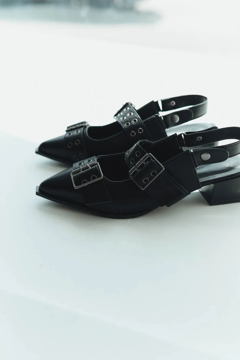 Rae By Alter Ego: Maeve Buckle Flat in Black