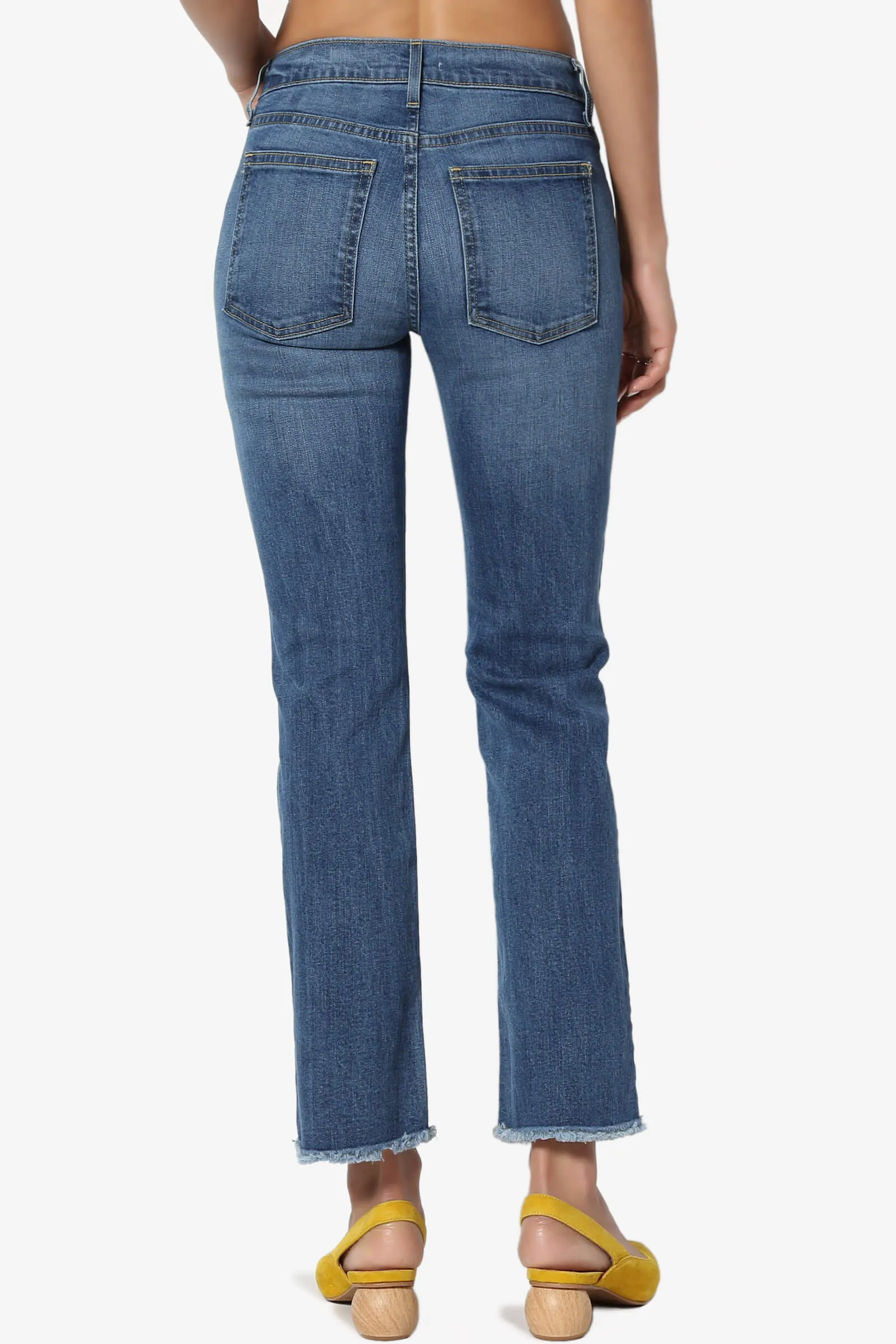 Raidha Mid Rise Crop Bootcut Jeans