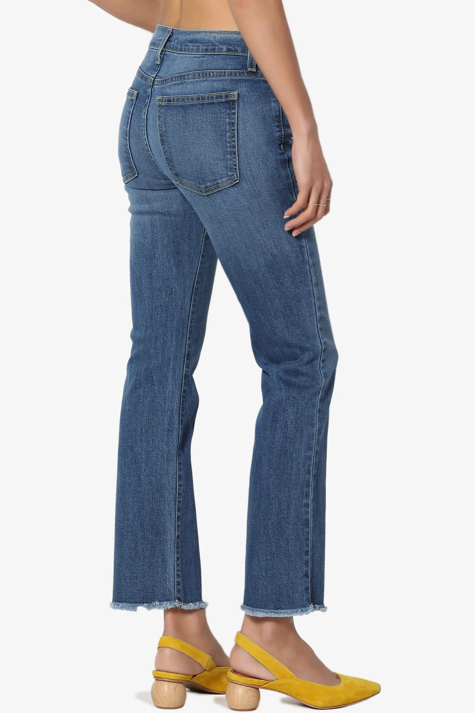 Raidha Mid Rise Crop Bootcut Jeans