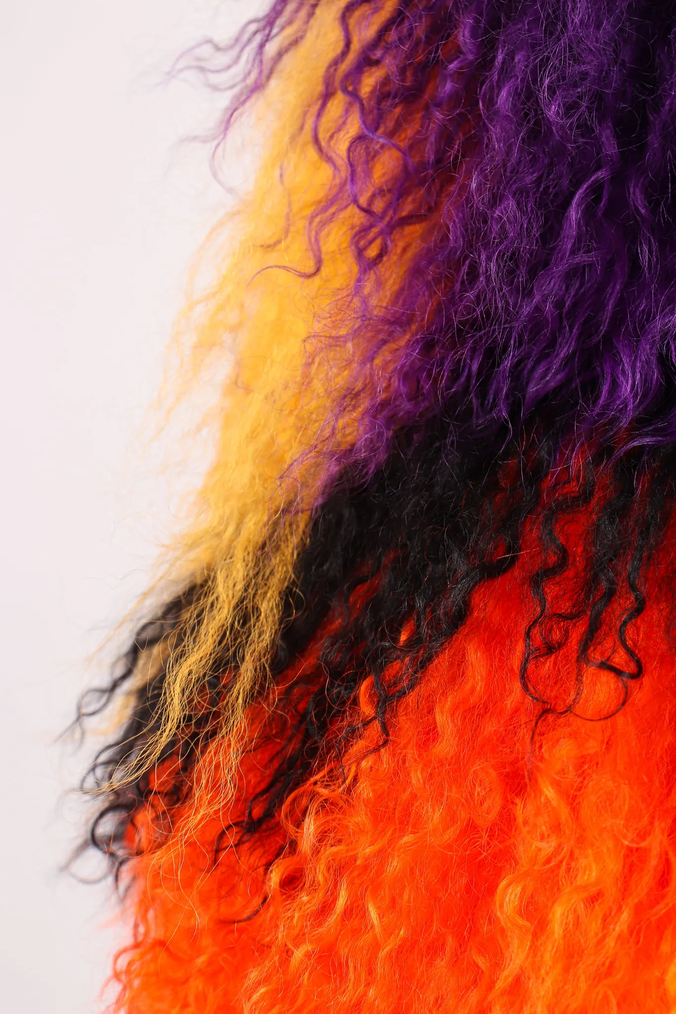 Rainbow Mosaic Mongolian Fur Coat